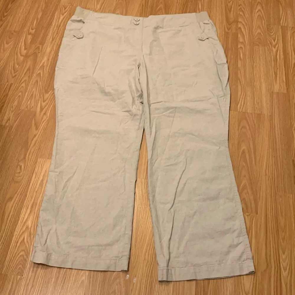 PENNINGTONS Cream Linen Pants size 28 - Picture 2 of 13